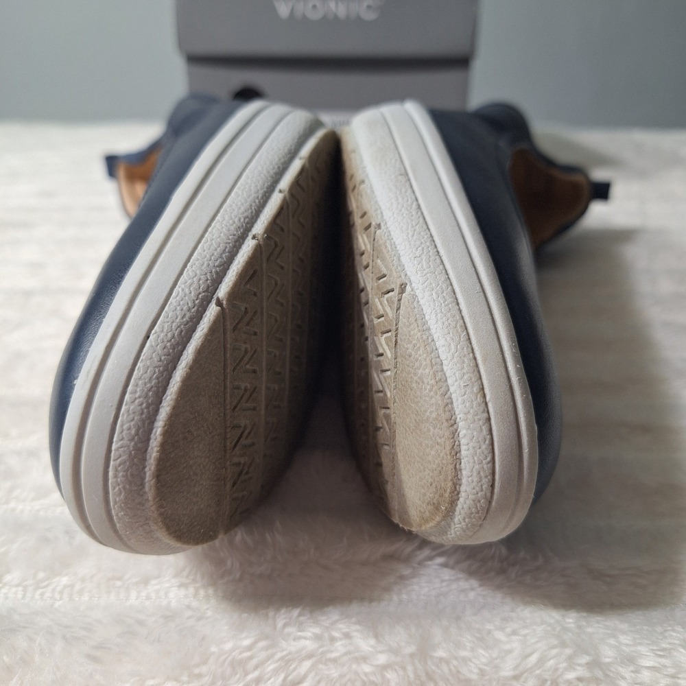 Vionic Jacey Slip-Ons Slip-on Wedge Shoes Womens 8.5 Navy Gray Sole Comfort - Picture 11 of 13